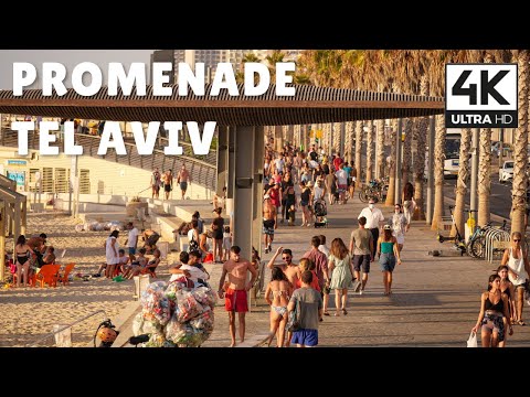 Tel Aviv Beach Promenade on September Rosh Hashanah | 4K UHD Relaxing Virtual Walk
