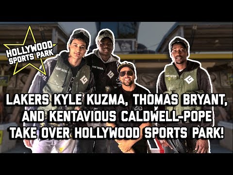 Lakers Kyle Kuzma, Thomas Bryant, & K POPE play paintball at Hollywood Sports Park with Bear Degidio