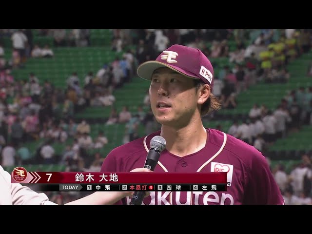 イーグルス・鈴木大地選手ヒーローインタビュー 7月5日 福岡ソフトバンクホークス 対 東北楽天ゴールデンイーグルス