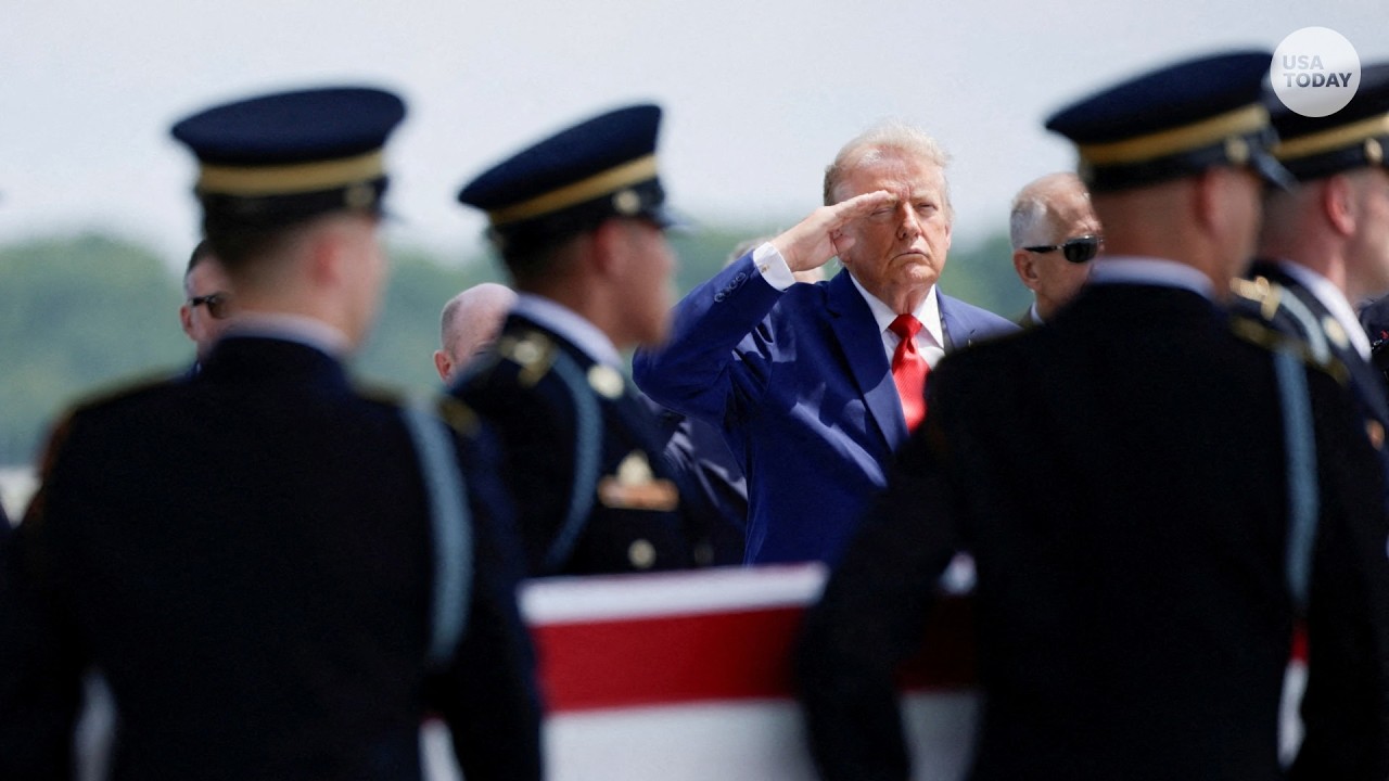 Trump attends dignified transfer at Dover Air Force Base for 4 US soldiers killed in Iran war