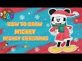 How To Draw Christmas Mickey Mouse Easy Step By Step Tutorial