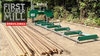 Cutting my FIRST Logs on My New Woodland Mills Lumber Mill