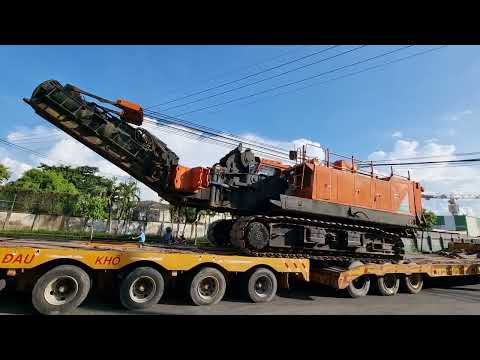 Vận chuyển hàng siêu trường - siêu trọng HITACHI PD135 bằng xe chuyên dụng