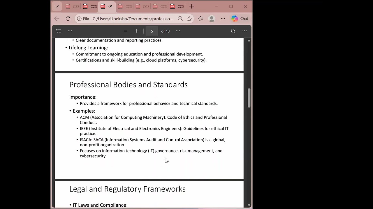 Professional practice 1