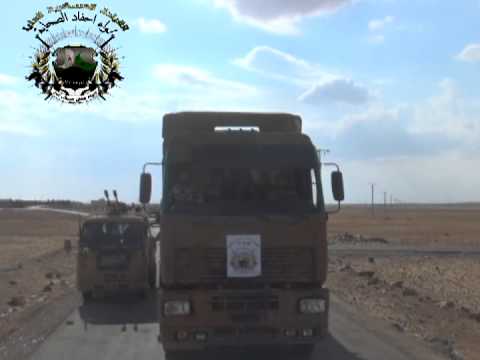 وصول رتل الفرقة 77 المتوجه الى بلدة الحمام في ريف حلب الجنوبي