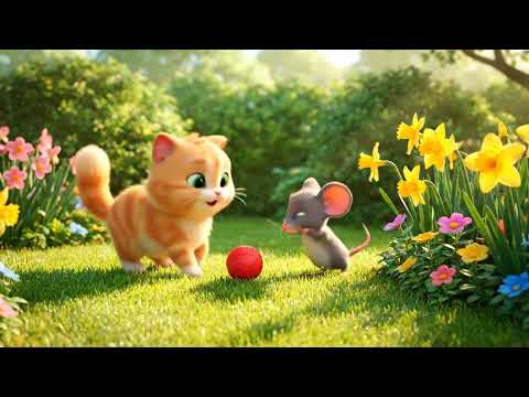 Cat playing with mous