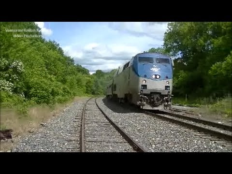 HD- Amtrak #150 Leads Southbound Vermonter 6-21-14