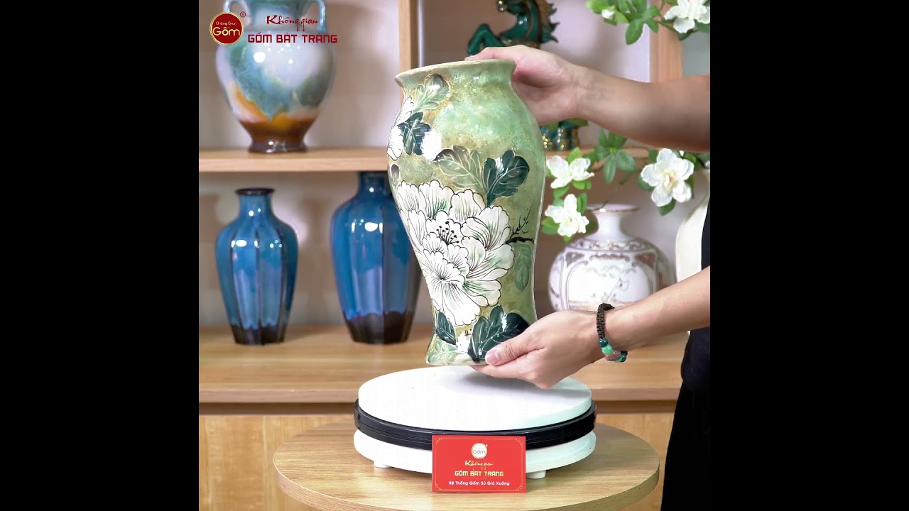 Lọ Hoa Khuôn Dáng Bầu Vẽ Hoa