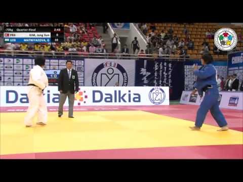 Jong Sun KIM (PRK) Vs Gulnoza MATNIYAZOVA (UZB) - Judo Grand Prix Ulaanbaatar 2014 [-70kg]