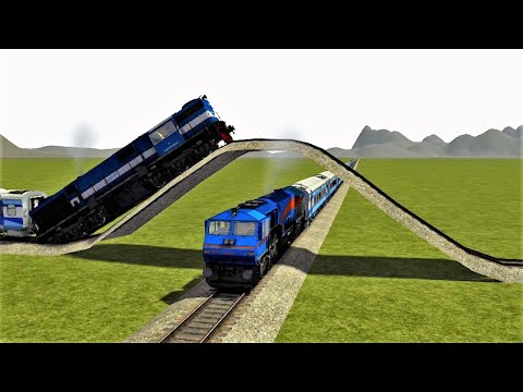 Trains vs Unfinished Railroad Tracks #5 | 2 Trains Crossing Each Other at Dangerous Rail Lines ||