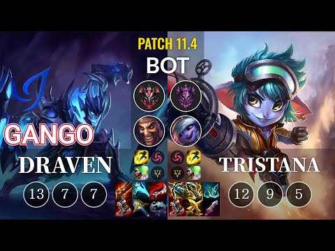 CGA Gango Draven vs Tristana Bot - KR Patch 11.4