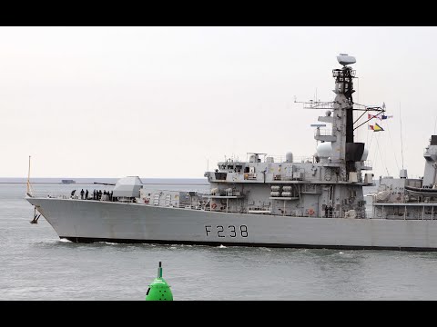 HMS NORTHUMBERLAND F238 LEAVES DEVONPORT NAVAL BASE AT DEVILS POINT - 8th June 2020