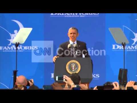 CA:OBAMA AT DREAMWORKS - WALK UP