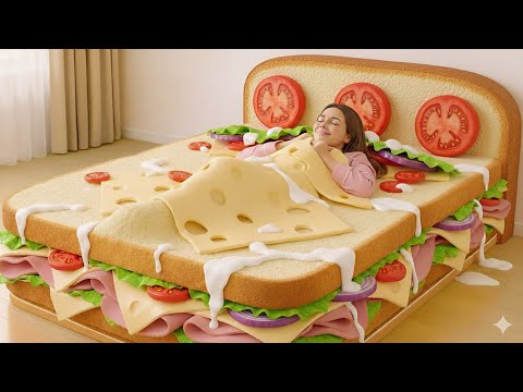 Part 1 || Choose Your Delicious Food Bed 🍔🛏️ | Satisfying AI ASMR to Learn Food Names