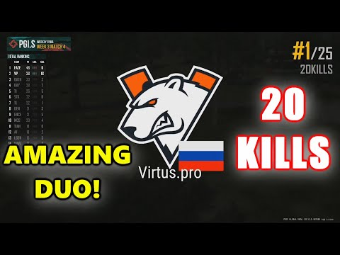 VIRTUS PRO Lu, spyrro, BatulinS & H1RUZEN - 20 KILLS! WEEKLY FINALS - PGI.S - WEEK 3 MATCH 4 - PUBG