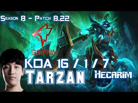 GRF Tarzan HECARIM vs NIDALEE Jungle - Patch 8.22 KR Ranked