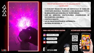 Projetor Astronauta Sentado Galáxia Noite Estrelado