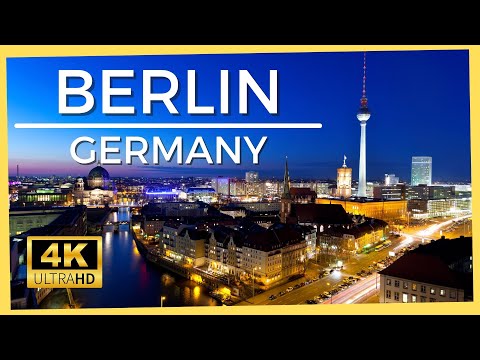 Berlin City Skyline at night in 4K with Relaxing Jazz music |  Relaxing music
