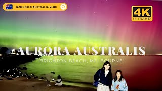 4K | The Aurora Australis is captured at Brighton Beach in Melbourne 12 May 2024