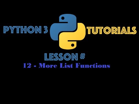 Python Programming Tutorial Series From Scratch 12 More List Functions Tutorials Point