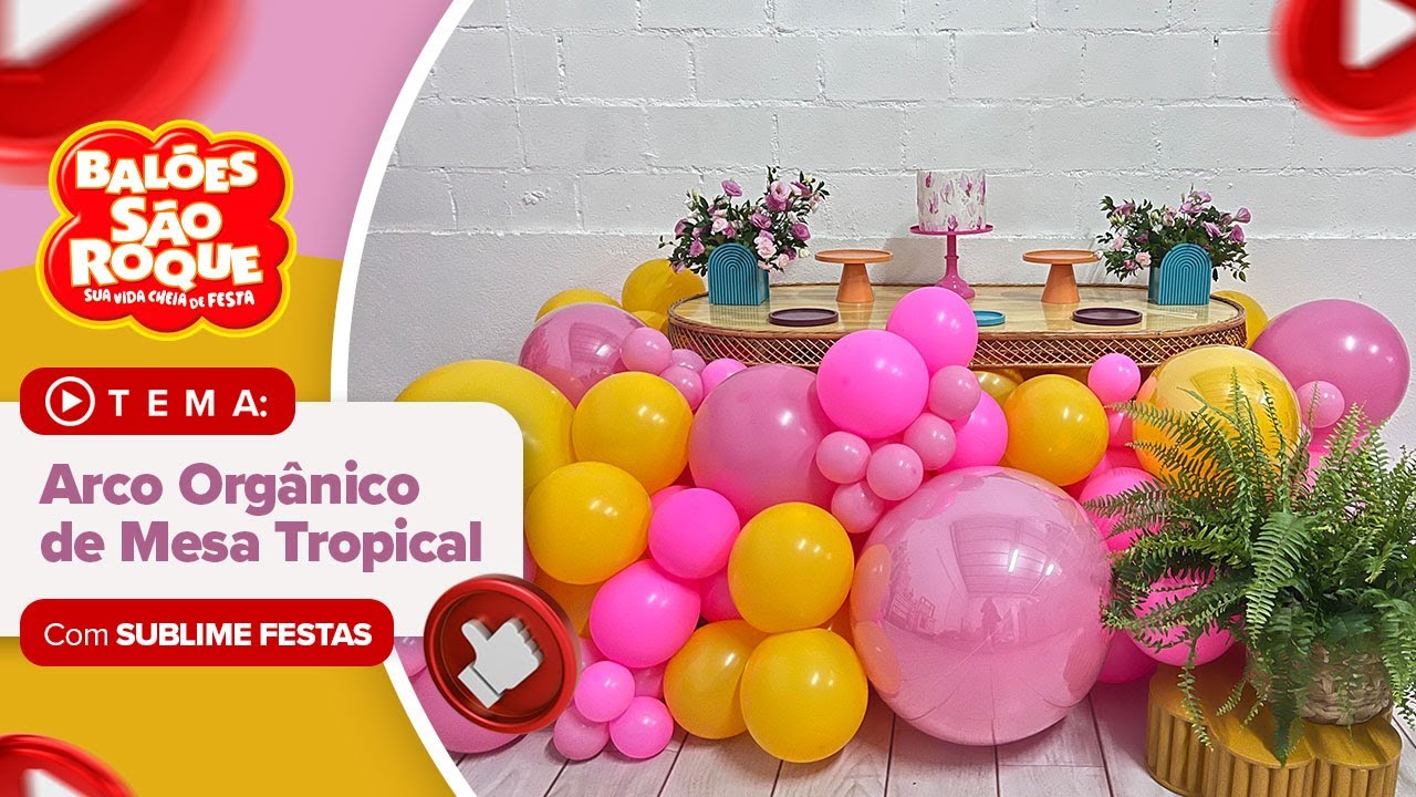 Arco Orgânico de Mesa com Tema Tropical | Novo Arco Desconstruído de Mesa #balões #arcoorganico