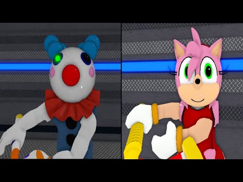Clowny vs Amy Rose with Hammer Jumpscare - Roblox Piggy Fan Game