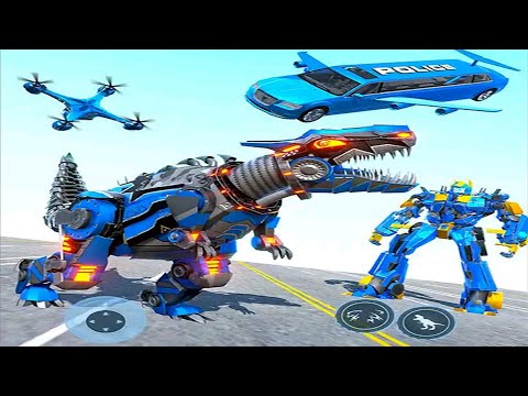 Blue Optimus Prime Dino Robot: Dino Robot Transform Game 2021 Part2 - Android Gameplay