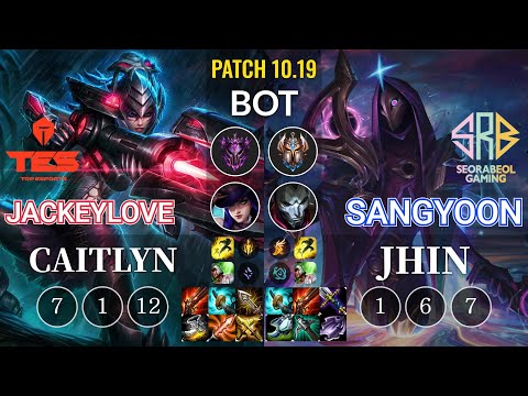 TES JackeyLove Caitlyn vs SRB Sangyoon Jhin Bot - KR Patch 10.19