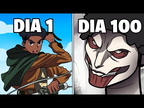Sobrevivi 100 DIAS NO ATTACK ON TITAN no Minecraft - O FILME