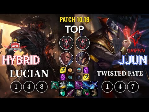 APK HyBrid Lucian vs GRF jjun Twisted Fate Top - KR Patch 10.19