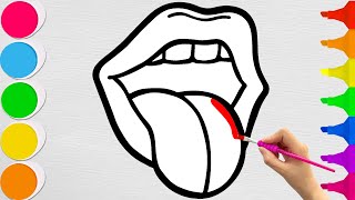 How to Draw Lips and Tongue | Easy Step by Step Drawing Tutorial for Kids