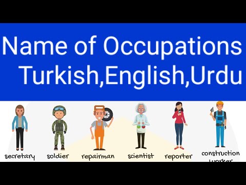Names Of Occupations - In Turkish, English and Urdu