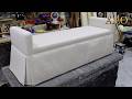 How To Upholster A Bench With A Water Fall Skirt Alo Upholsrtery