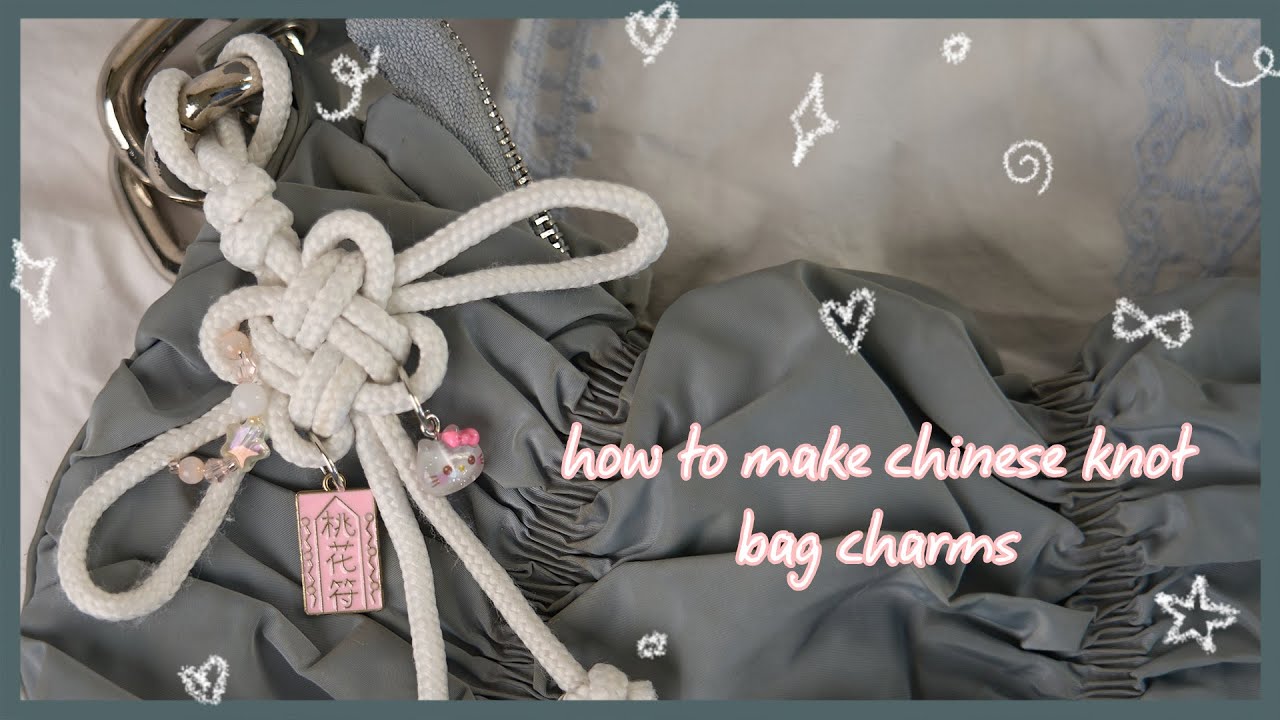 Chinese Knot Bag Charm Tutorial with Shoelaces! ≽^• ˕ • ྀི≼ sanrio inspired | cute and easy crafts