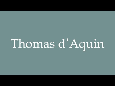 How to Pronounce ''Thomas d'Aquin'' Correctly in French