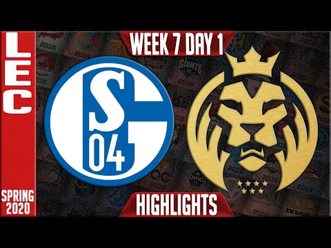 S04 vs MAD Highlights | LEC Spring 2020 W7D1 | Schalke 04 vs MAD Lions