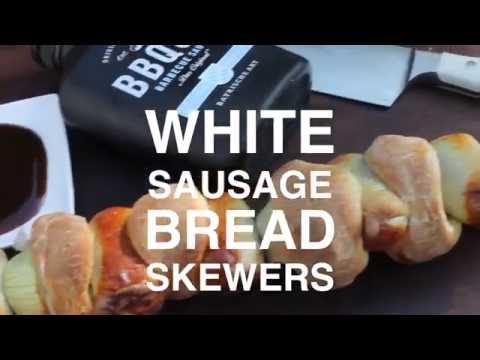 White sausage bread skewers - english Grill- and BBQ-Recipe - 0815BBQ