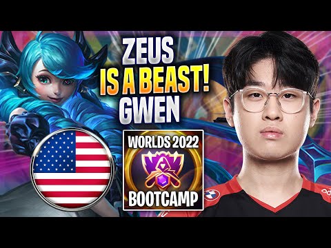 ZEUS IS A BEAST WITH GWEN! - T1 Zeus Plays Gwen TOP vs Jax! | Bootcamp 2022
