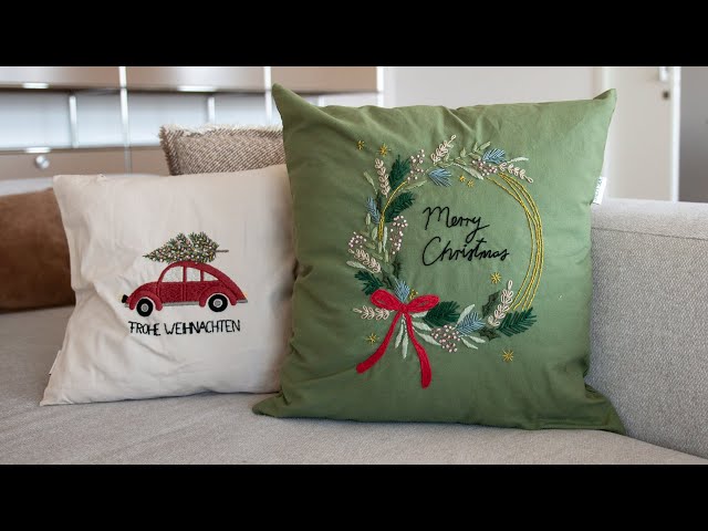 Weihnachtskissen Winterkranz