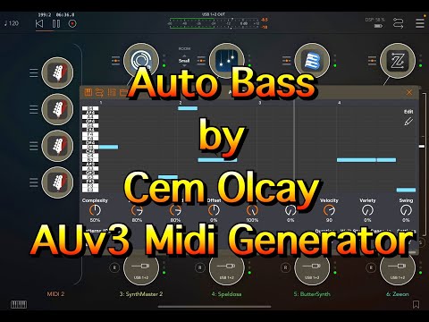 Auto Bass Midi Generator by Cem Olcay - Brilliant for Evolving Soundscapes - Tutorial for the iPad