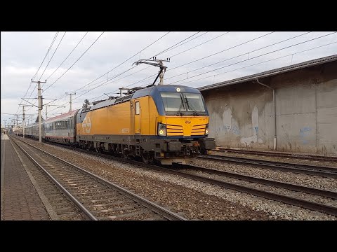 Baureihe 185 mit Kesselwagen + Nightjet mit Vectron