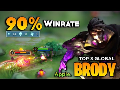 Brody Goldlane Gameplay, 90% WINRATE [ Top Global Brody Best Build 2022 ] By Apple. - Mobile Legends