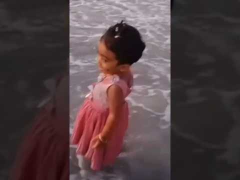 first beach experience #cutebaby #nainika#malayalam #youtubeshorts
