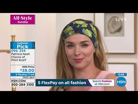 Patricia Nash Print Scarf  Approx. 75" x 24"