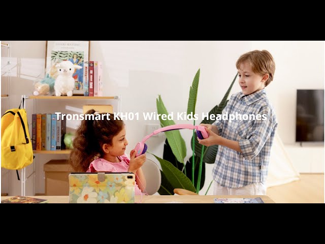 Vídeo relacionado con Tronsmart KH01 2Pcs Auriculares para Niños, Volumen de Seguridad Plegable 85/93dB, HD Estéreo Conector de 3,5 mm Auriculares Supraaurales con Cable para Niñas y Niños, Escuela, Viajes, Tabletas