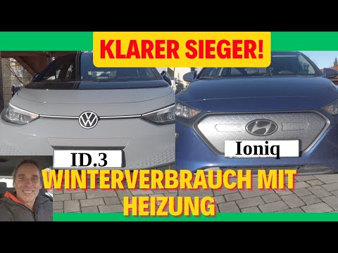 VW ID.3 vs. Hyundai Ioniq - Winter fuel consumption with heating compared
