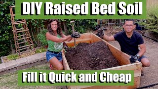 How to Make DIY Inexpensive Raised Bed Soil  & How to Fill it Quick & Cheap / Raised Bed Garden #6