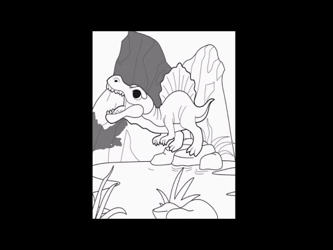 SPINOSAURUS COLORING BOOK - HOW TO DRAW
