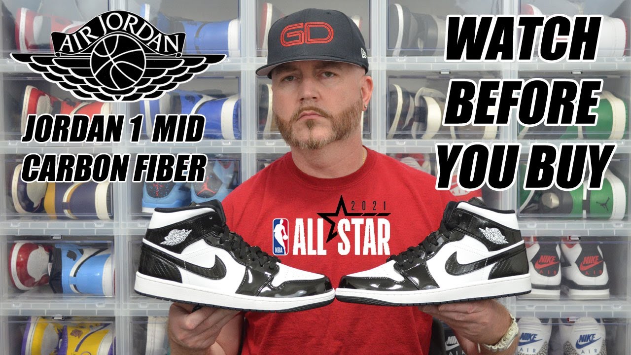 Watch video WATCH BEFORE YOU BUY: JORDAN 1 MID CARBON FIBER (NBA 2021 ALL-STAR) HIBBETT SPORTS UNBOXING & REVIEW Now WATCH BEFORE YOU BUY: JORDAN 1 MID CARBON FIBER (NBA 2021 ALL-STAR) HIBBETT SPORTS UNBOXING & REVIEW