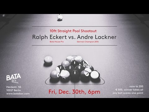 Ralph Eckert vs. Andre Lackner – 10ft Straight Pool Shootout